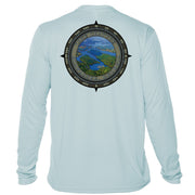 Retro Compass Lake Chatuge Microfiber Long Sleeve T-Shirt