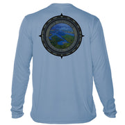 Retro Compass Lake Chatuge Microfiber Long Sleeve T-Shirt