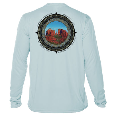 Retro Compass Cathedral Rock Microfiber Long Sleeve T-Shirt