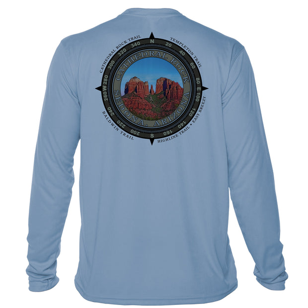 Retro Compass Cathedral Rock Microfiber Long Sleeve T-Shirt