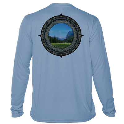 Retro Compass Kings Canyon National Park Microfiber Long Sleeve T-Shirt