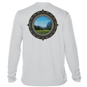 Retro Compass Kings Canyon National Park Microfiber Long Sleeve T-Shirt