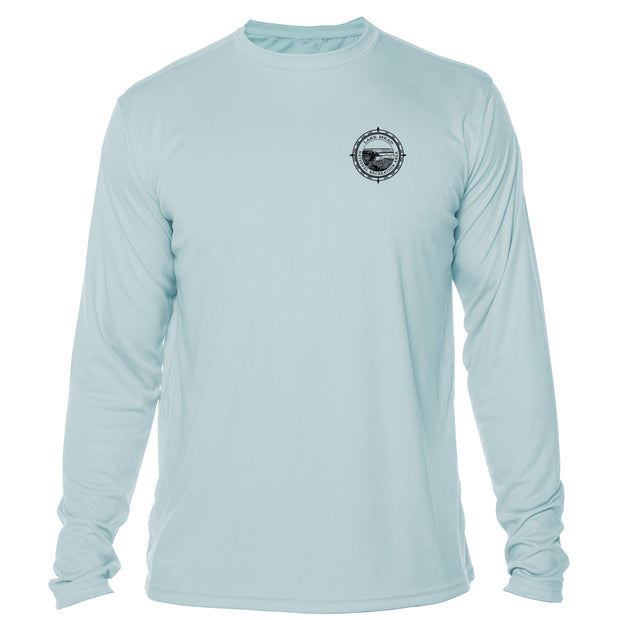Retro Compass Lake Mead National Recreation Area Microfiber Long Sleeve T-Shirt