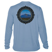 Retro Compass Guadalupe Mountains Microfiber Long Sleeve T-Shirt