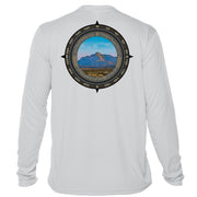 Retro Compass Guadalupe Mountains Microfiber Long Sleeve T-Shirt
