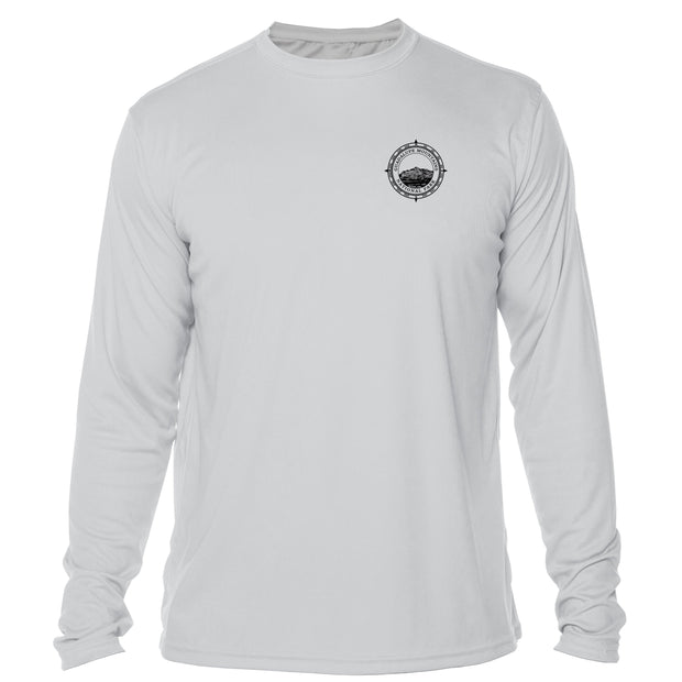 Retro Compass Guadalupe Mountains Microfiber Long Sleeve T-Shirt
