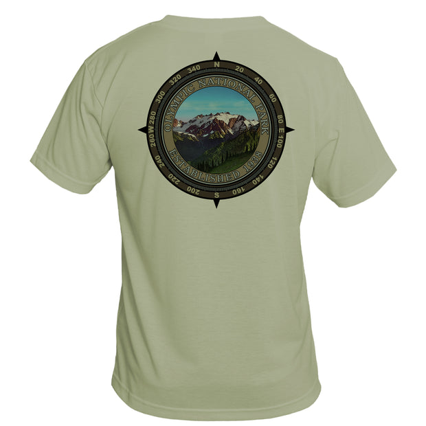 Retro Compass Olympic National Park Basic Performance T-Shirt