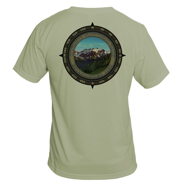 Retro Compass Olympic National Park Basic Performance T-Shirt