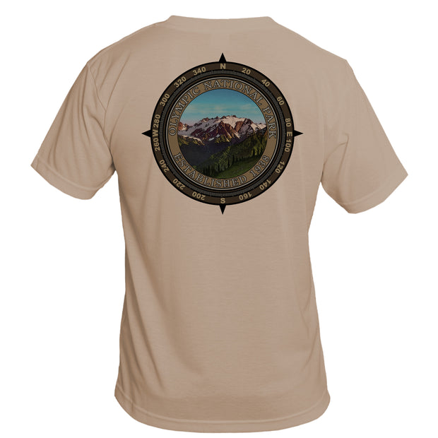 Retro Compass Olympic National Park Basic Performance T-Shirt