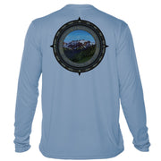 Retro Compass Olympic National Park Microfiber Long Sleeve T-Shirt