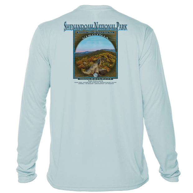Retro Interpretive Shenandoah National Park Microfiber Long Sleeve T-Shirt