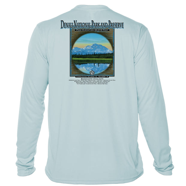 Retro Interpretive Denali National Park and Reseve Microfiber Long Sleeve T-Shirt
