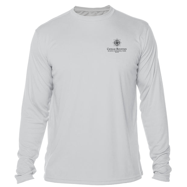 Retro Interpretive Cadillac Mountain Microfiber Long Sleeve T-Shirt