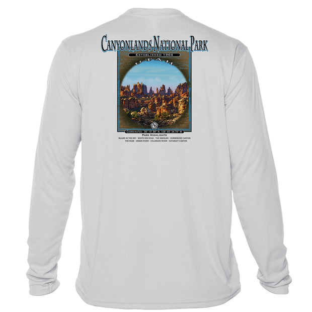 Retro Interpretive Canyonlands National Park Microfiber Long Sleeve T-Shirt