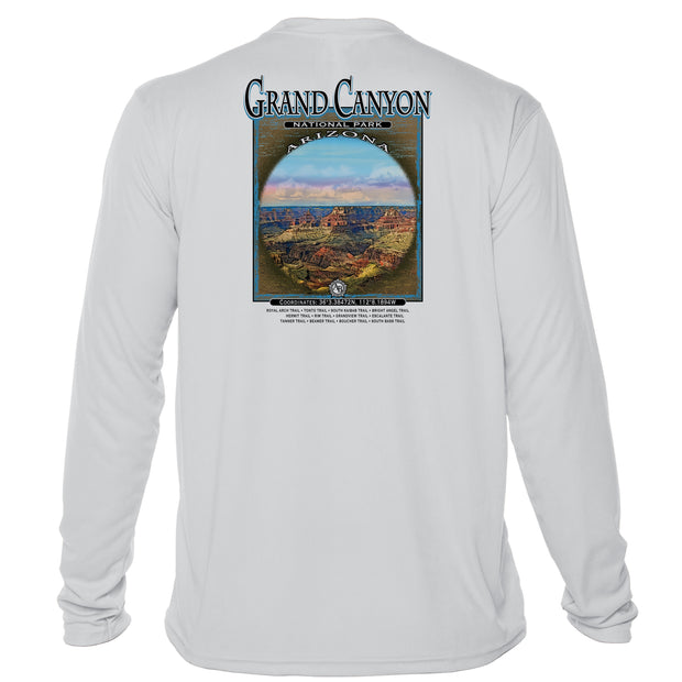 Retro Interpretive Grand Canyon National Park Microfiber Long Sleeve T-Shirt