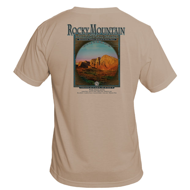 Retro Interpretive Rocky Mountain National Park Basic Performance T-Shirt