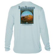 Retro Interpretive Rocky Mountain National Park Microfiber Long Sleeve T-Shirt